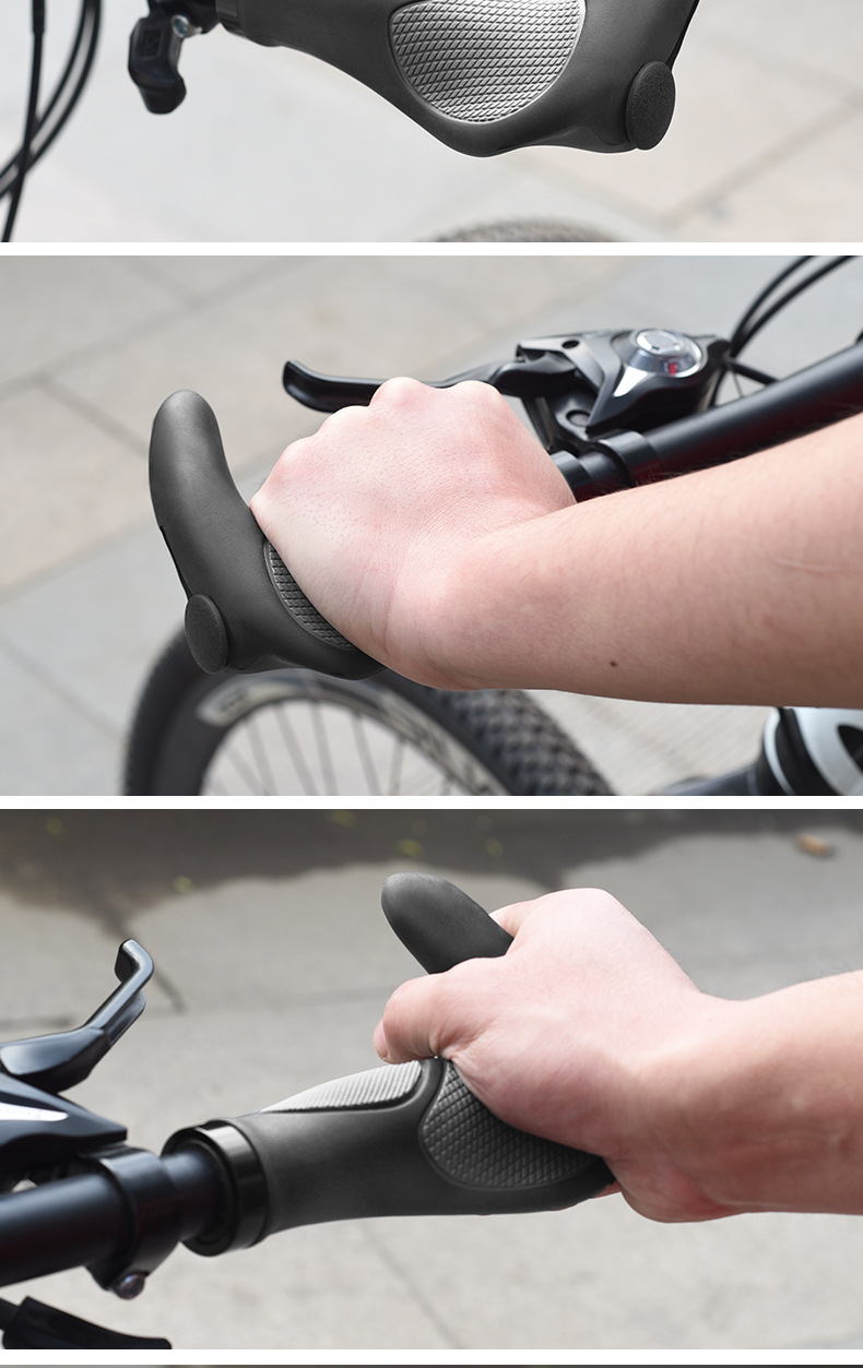 自行车把套山地车硅胶副把手套通用单车握把套牛角羊角手柄套配件