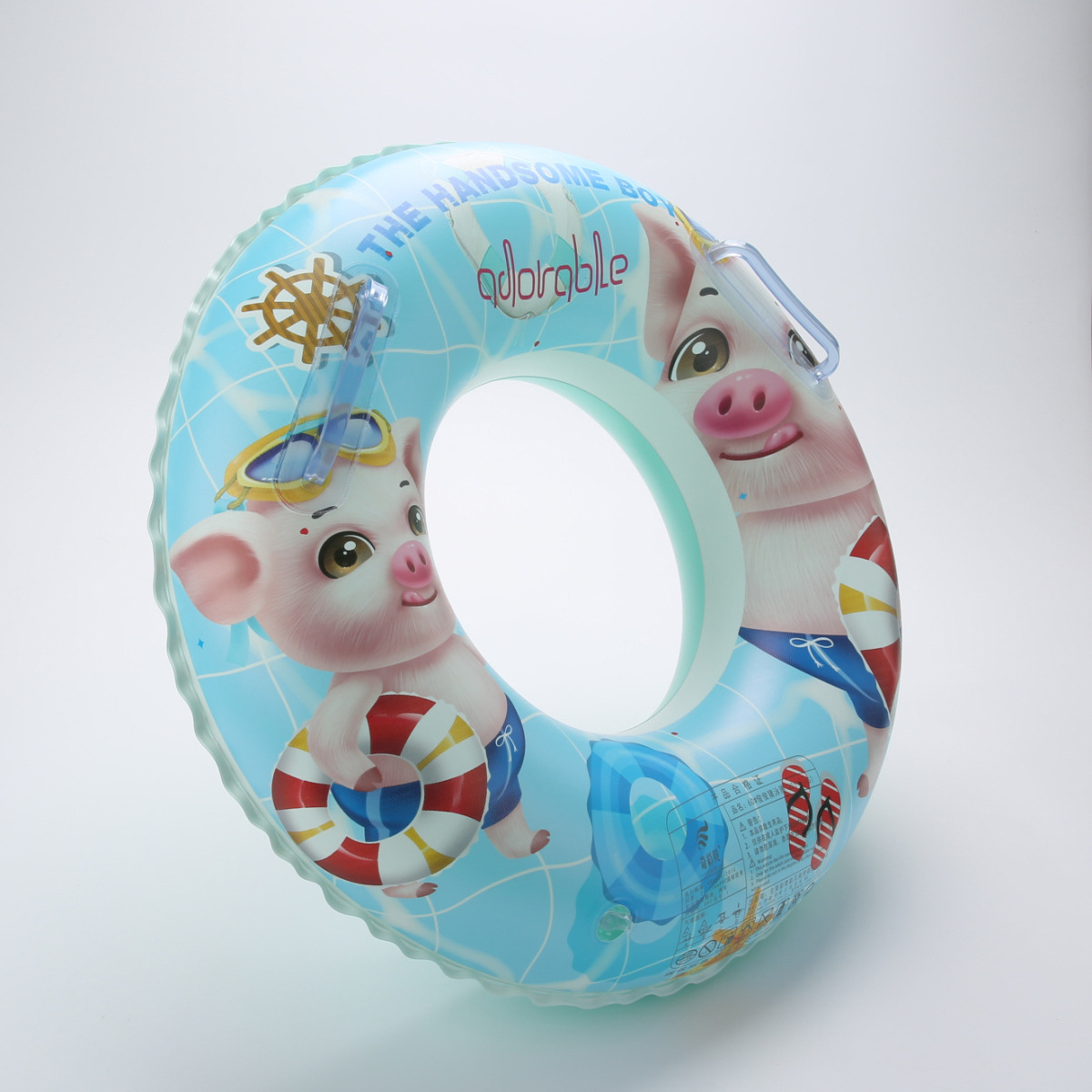 奇彩贝加厚把手游泳圈强化不漏气救生圈玩具儿童通用水袖浮标70