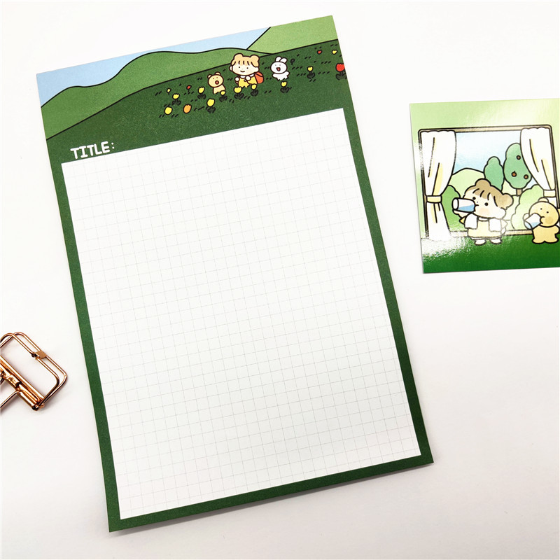 a5大号韩系ins便签本 fommy森林女孩 可爱学生日常手帐素材纸笔记