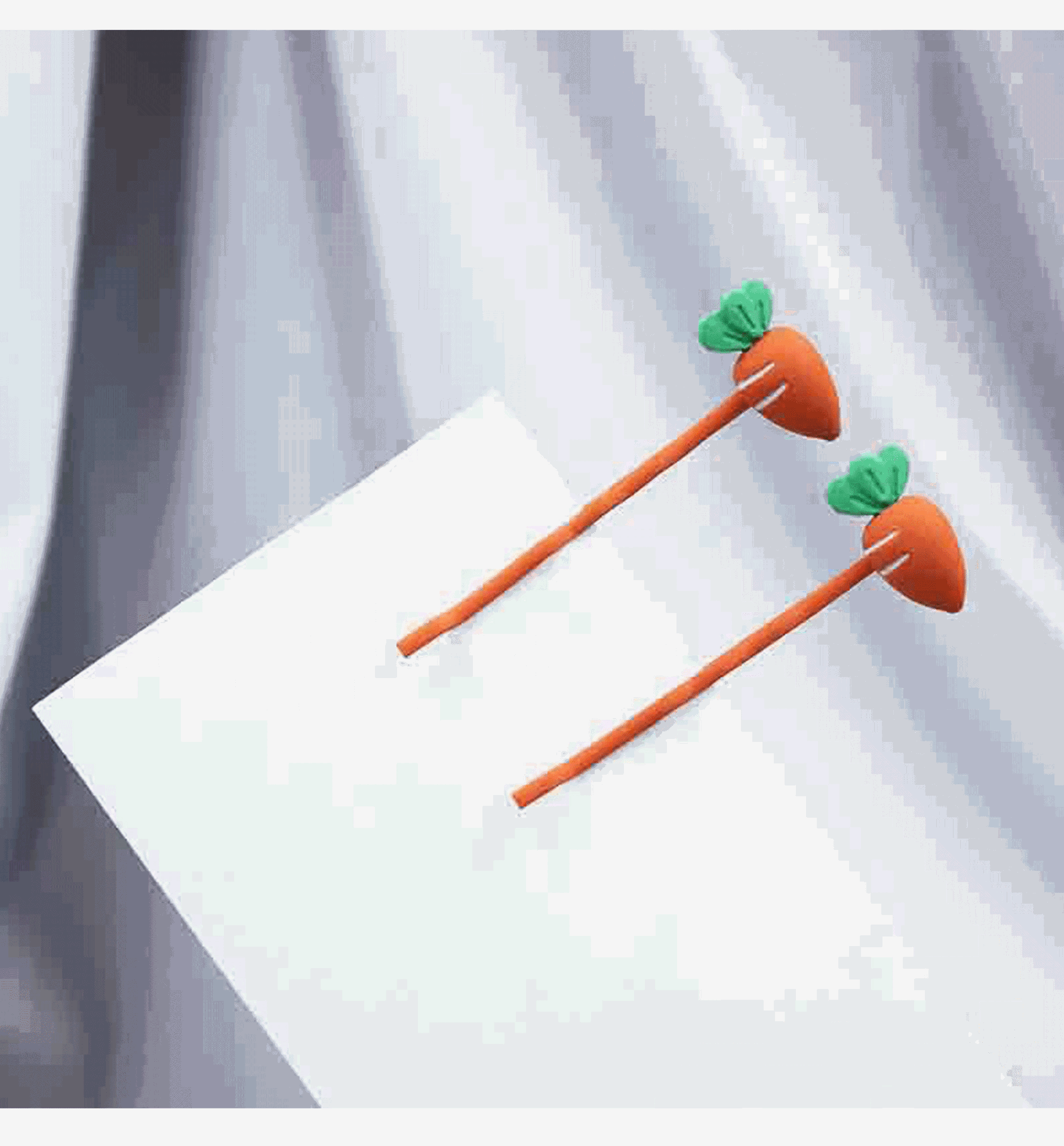 网红小清新同款发夹胡萝卜一字夹合金滴油发饰