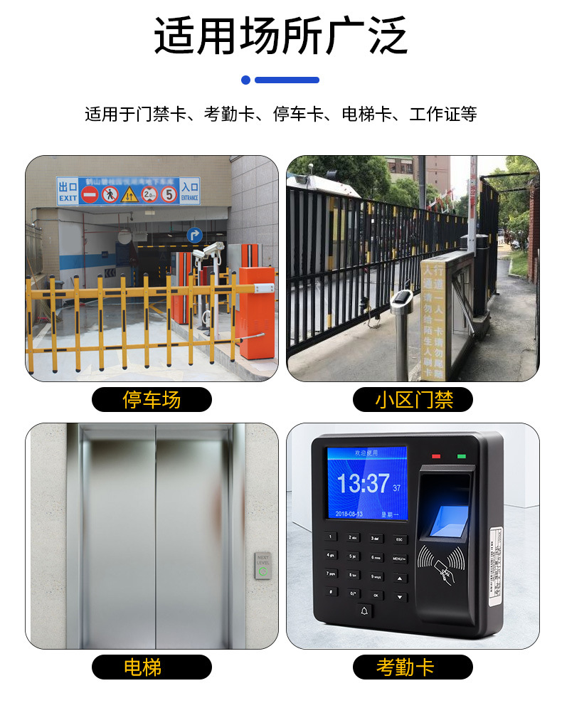 id厚卡工作门禁卡t5577可复制拷贝卡扣 楼宇单元门出入感应卡现货