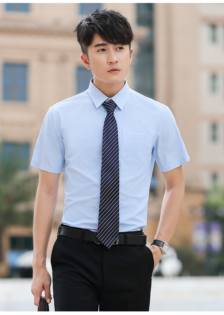 短袖职业装男款夏白色衬衫酒店4s商务工装销售工作服定制正装299