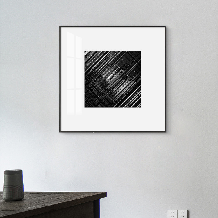 客厅沙发背景墙黑白壁画软装现代风景挂画床头小众意境画极简小画