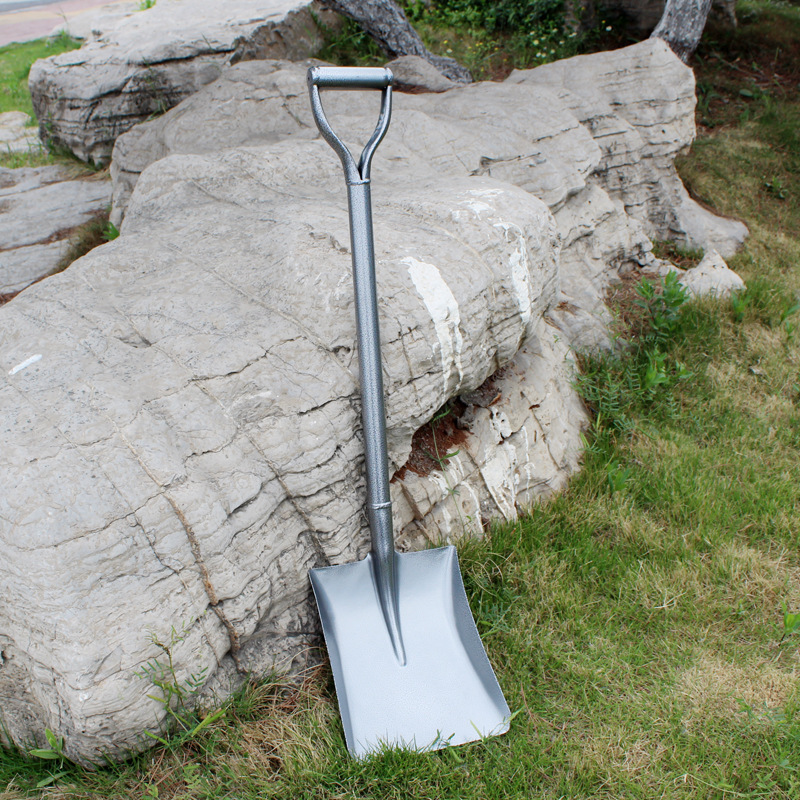 园林农用黑色消防铲全钢100cm 三角柄消防铲园林铁锹塑黑铁锹钢锹