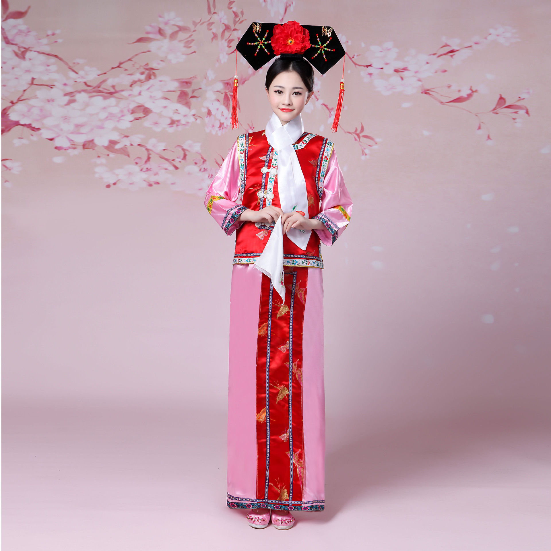 南水岸清朝古装格格服古代娘娘宫廷侍女舞蹈成人旗服甄嬛传演出服