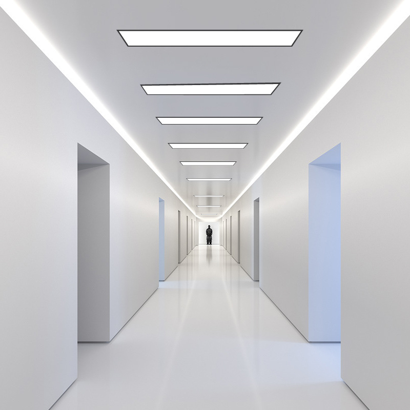 led嵌入式长条灯 办公室吸顶石膏吊顶灯弹簧长方形过道暗装平板灯