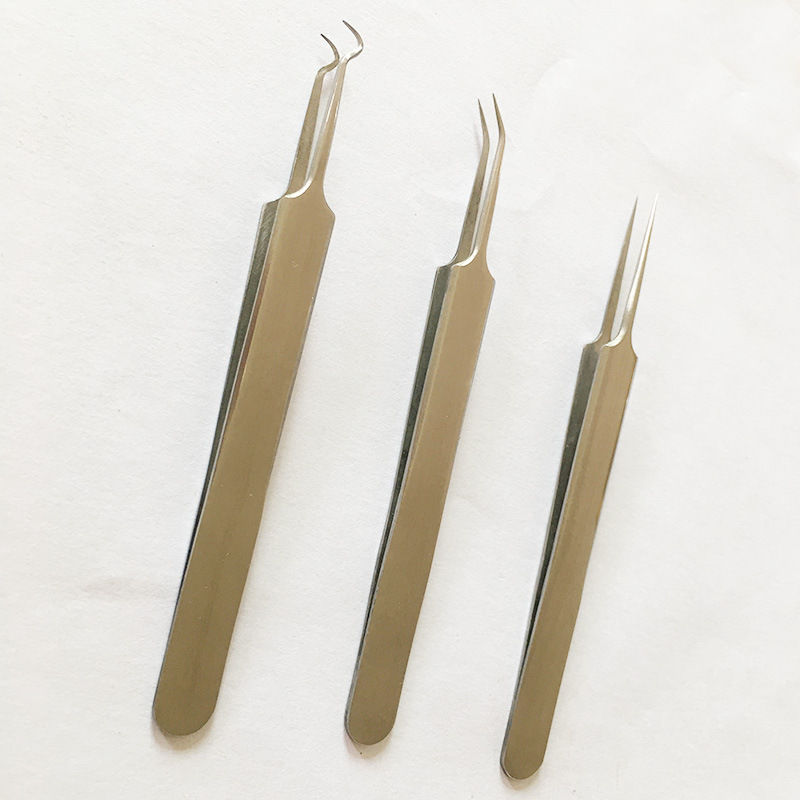 不锈钢粉刺夹细胞夹粉刺针暗疮针去黑头镊子3件套 痘痘工具套装