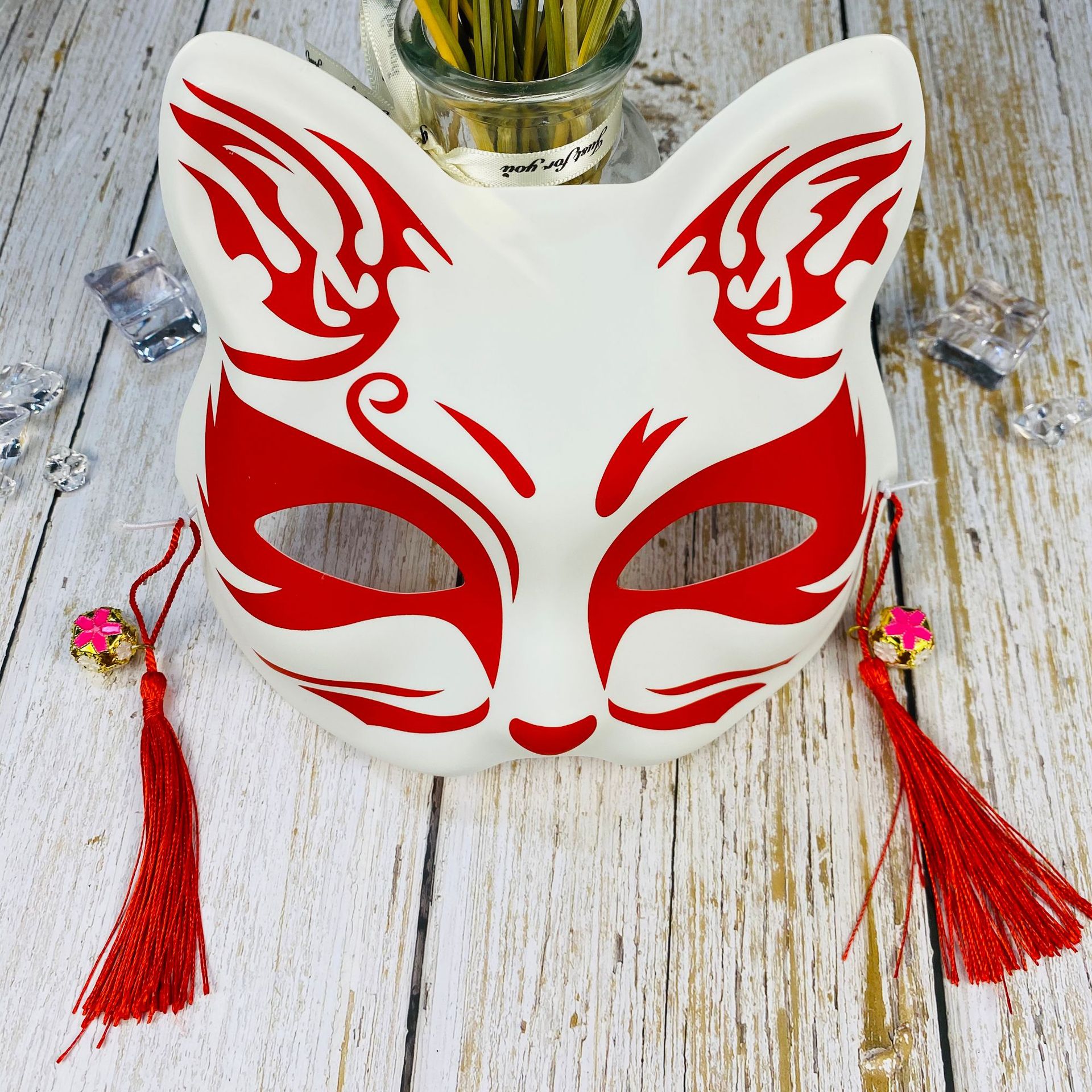 Cat Face Mask Female Fox Mask Female Half Face Antique Mask Hand Painted Anime Secondary Element Cosplay Mask