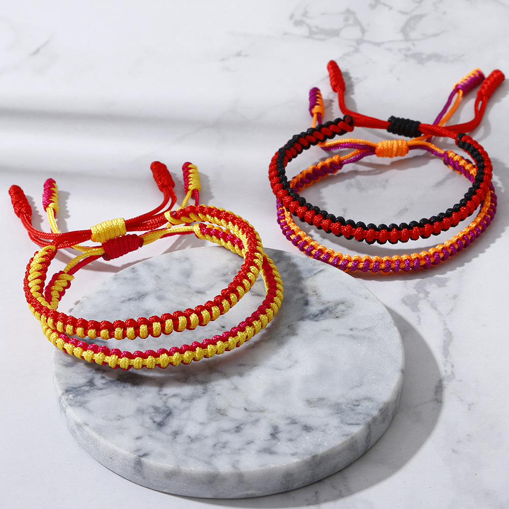 跨境手工编织手链无限爱手绳子中国结手环友谊情侣拉伸手绳子现货