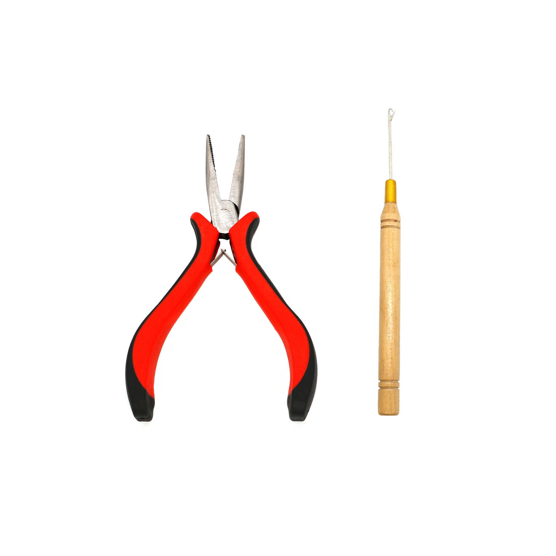 假发工具脏辫接发钳钩针套装红柄手工钳子套装接发工具钳子钩针