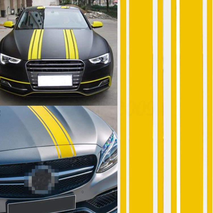Foreign Trade Popular Style Car Machine Cover Car Stickers Modification Racing Stripe Vinyl Car Body Sticker Paper Flower Universal Machine Cover Sticker