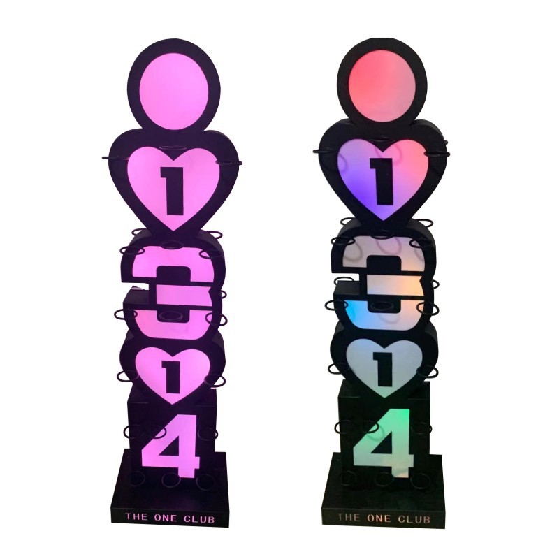 充电led发光鸡尾酒架创意小蛮腰形豪华版子弹杯架60孔一口杯架