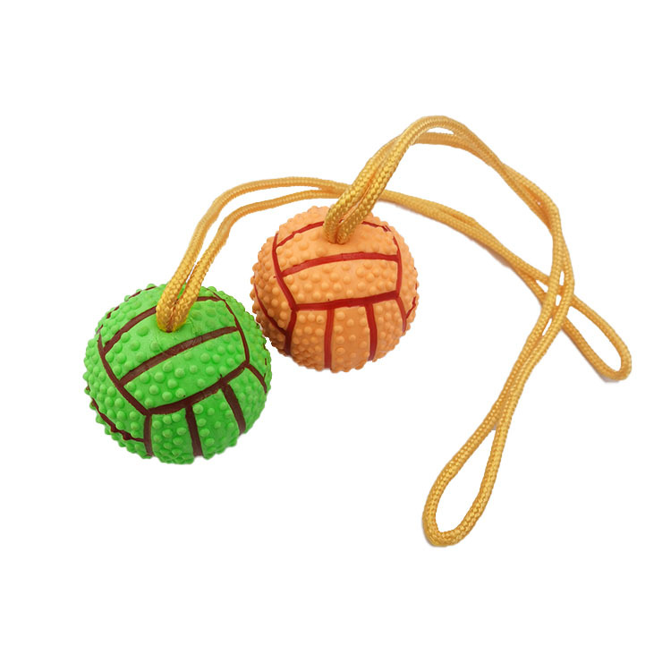 Pet Toy Pet Interactive TPR Sound Bell Rope Basketball Bite-Resistant Training Relieving Stuffy Factory Wholesale