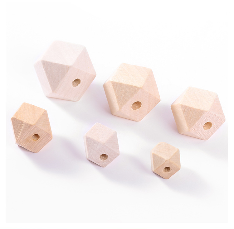 外贸货源荷木木质项链民族风典雅橡实木荷木八角切多面珠饰品配件