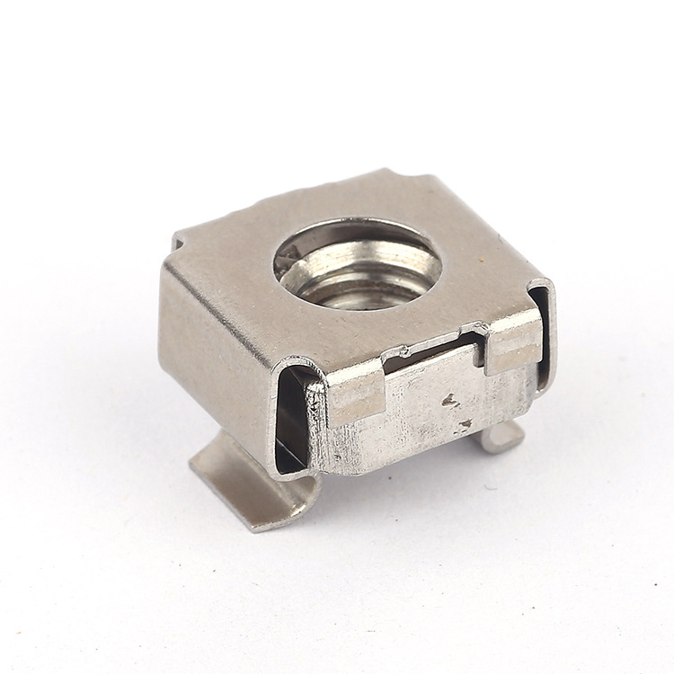 不锈钢卡式螺母 304浮动机柜铁皮螺母 四方螺帽 卡扣式铁夹帽