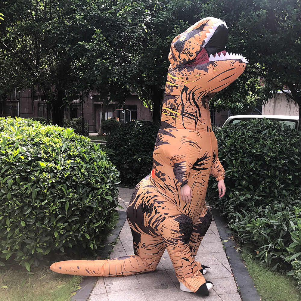 跨境恐龙充气服圣诞节霸王龙充气服游乐场表演道具搞怪舞台表演服