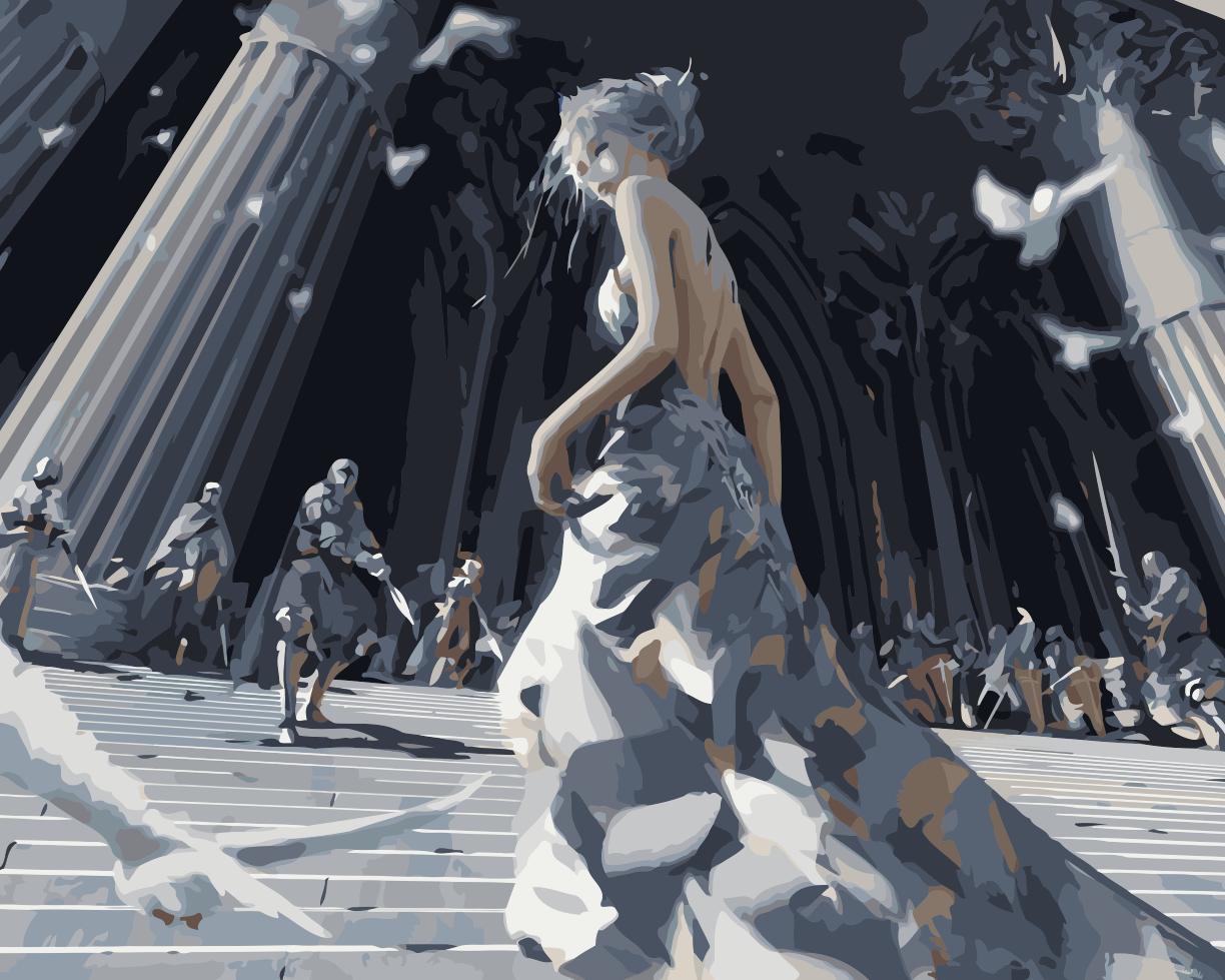 厂家批发40*50无框数字油画diy动漫鬼刀海琴烟风铃手工填色装饰画