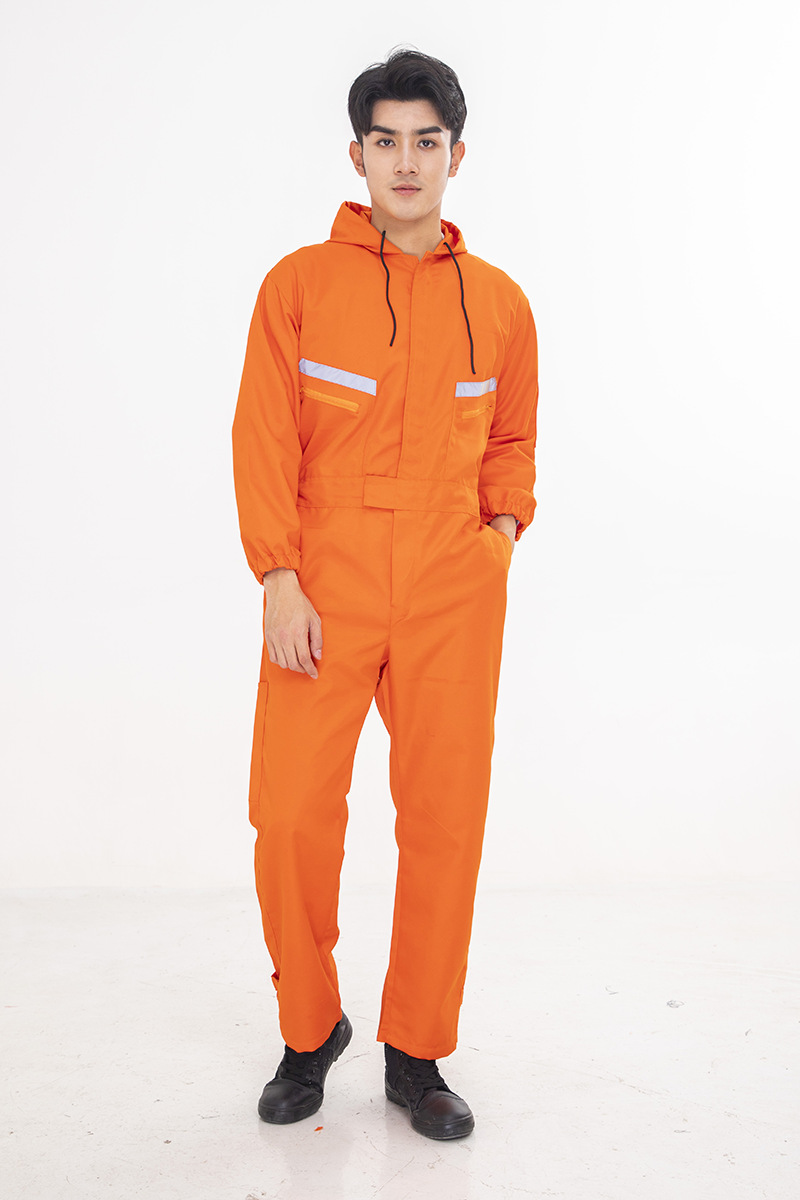 连体工作服男春秋长袖劳保服船员汽车维修厂服喷漆电力反光连体衣