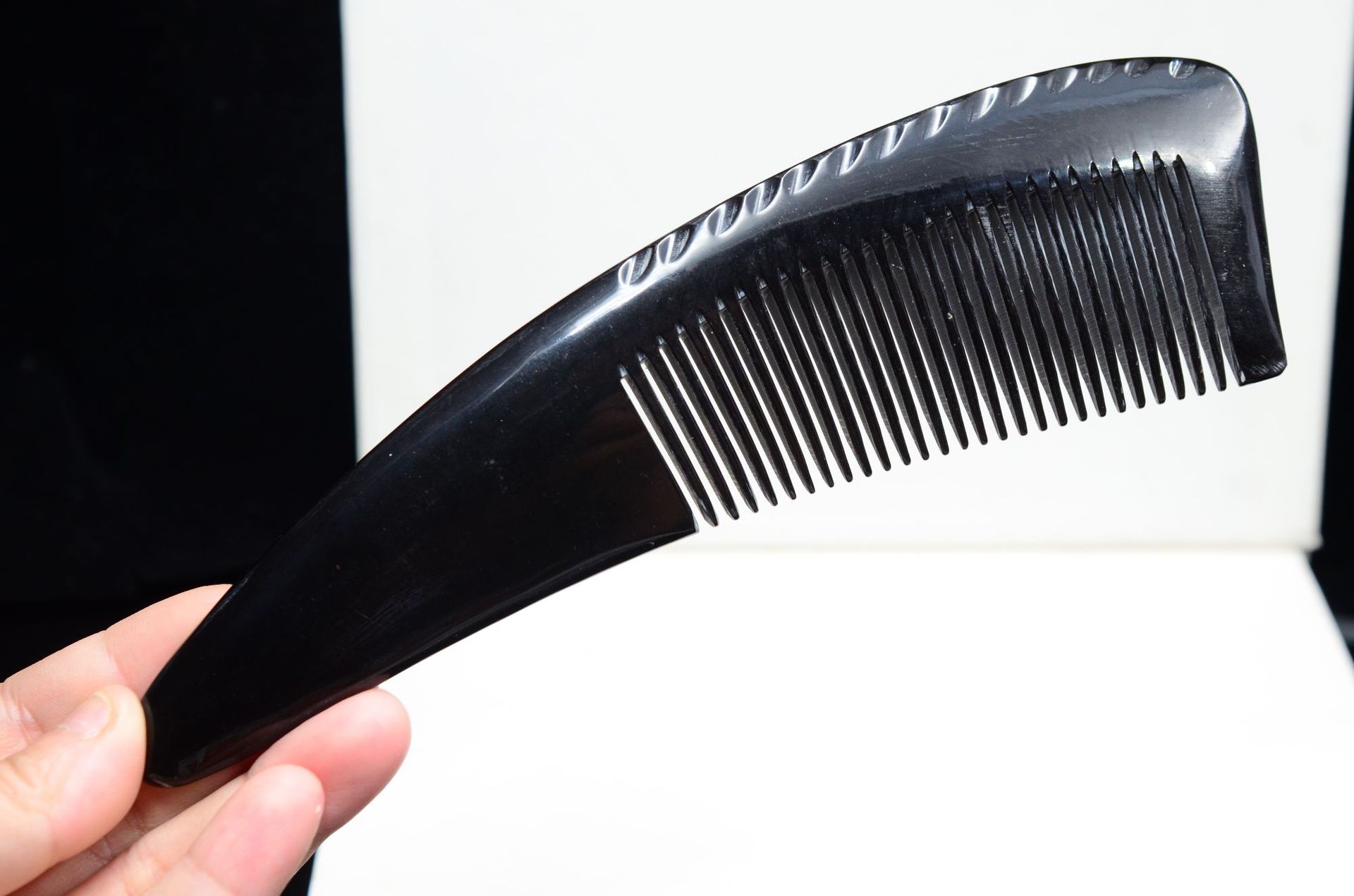 20-22cm大号黑水牛角梳 黑水牛角尖尾梳 黑水牛角尖尾梳