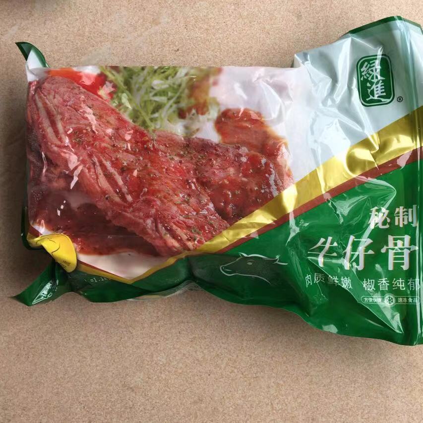 绿进腌制牛仔骨1000g*牛仔骨 黑椒酱 牛油生制品煎炸食用速冻食品