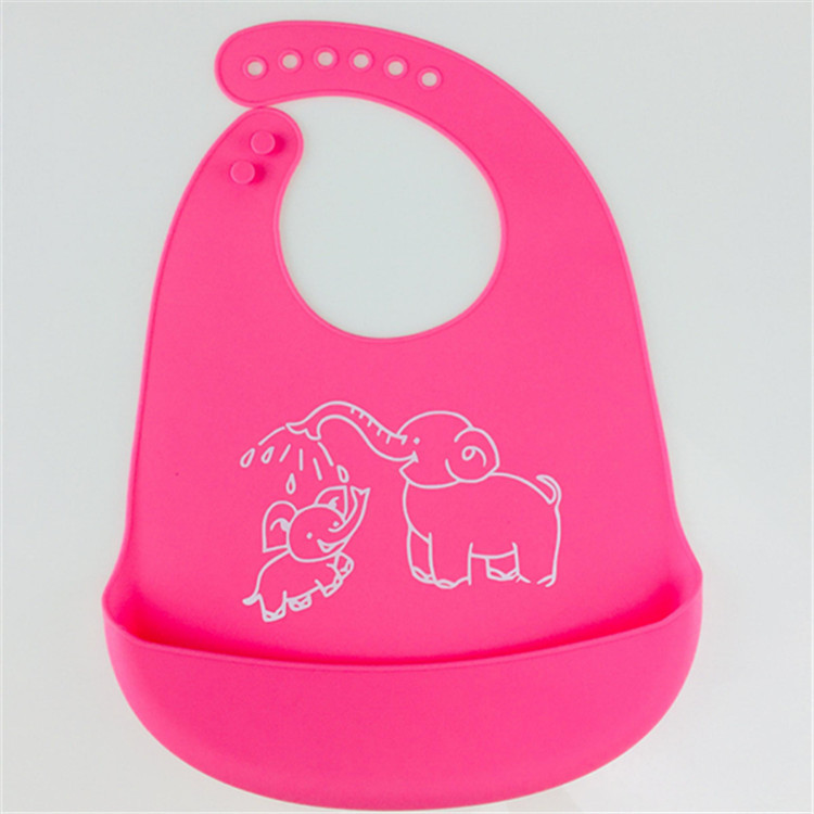 现货儿童硅胶围兜 宝宝防水饭兜立体婴儿卡通围嘴免洗口水兜