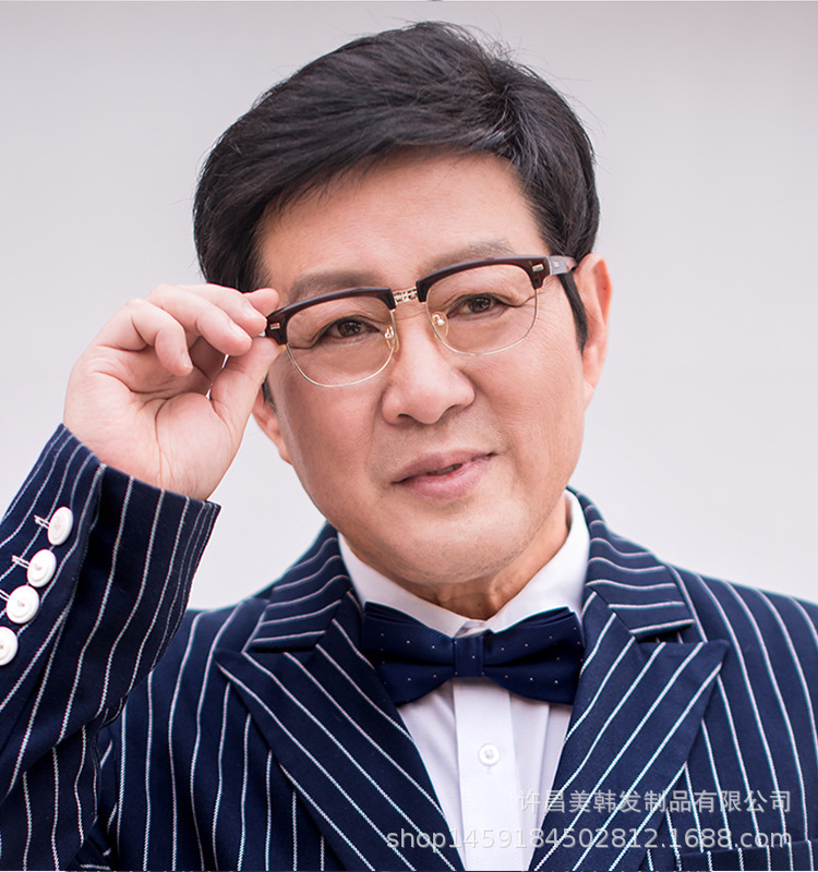 男士假发短发帅气发型遮白发秃顶中老年男士假发套爸爸假发透气