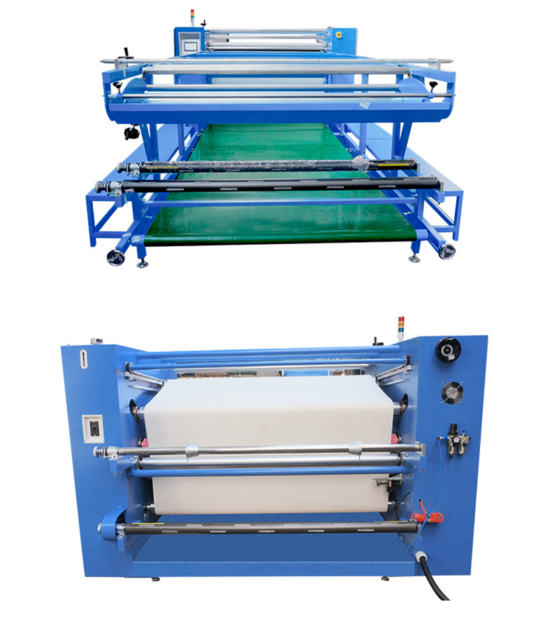 高速版滚筒热转印机大宽幅毛毯床单窗帘数码烫画滚压印花机器设备