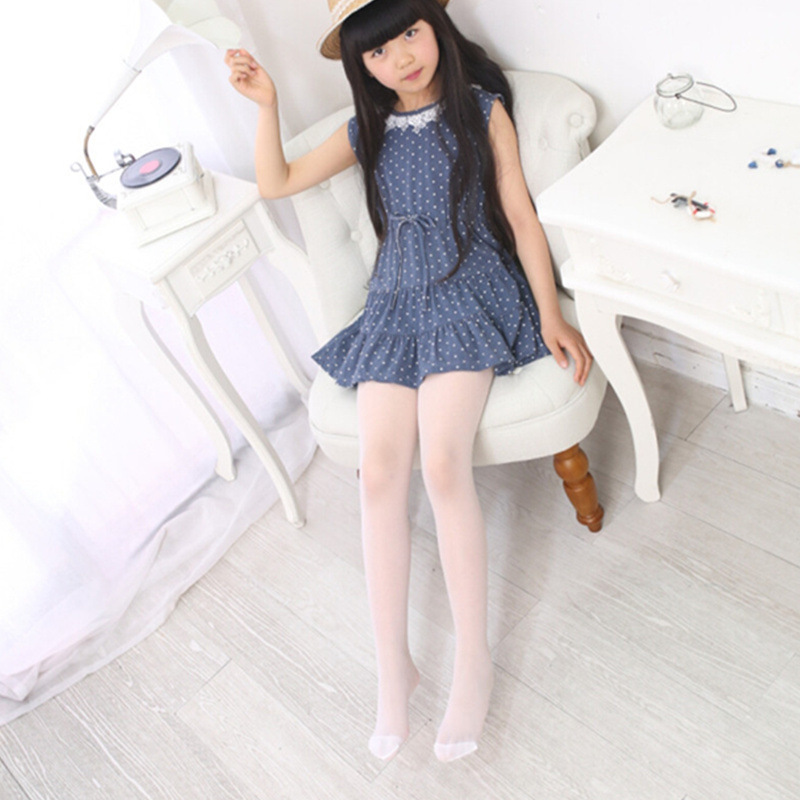 儿童肉色丝袜超薄透肉夏季女童连裤袜肤色白色舞蹈袜子打底裤袜子