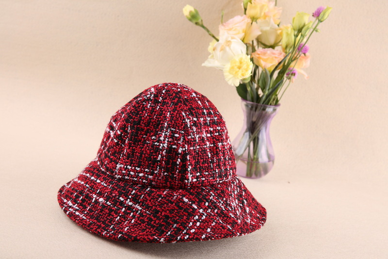 Women's New Autumn and Winter Plaid Trendy Chanel Style Bucket Hat