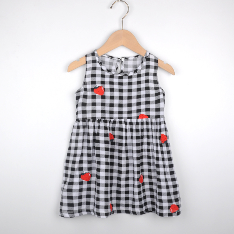 Girls' Summer Dress 2022 New Suspender Vest Dress Baby Girls' Bourette Dress Children's Floral Dress Children's Skirt
