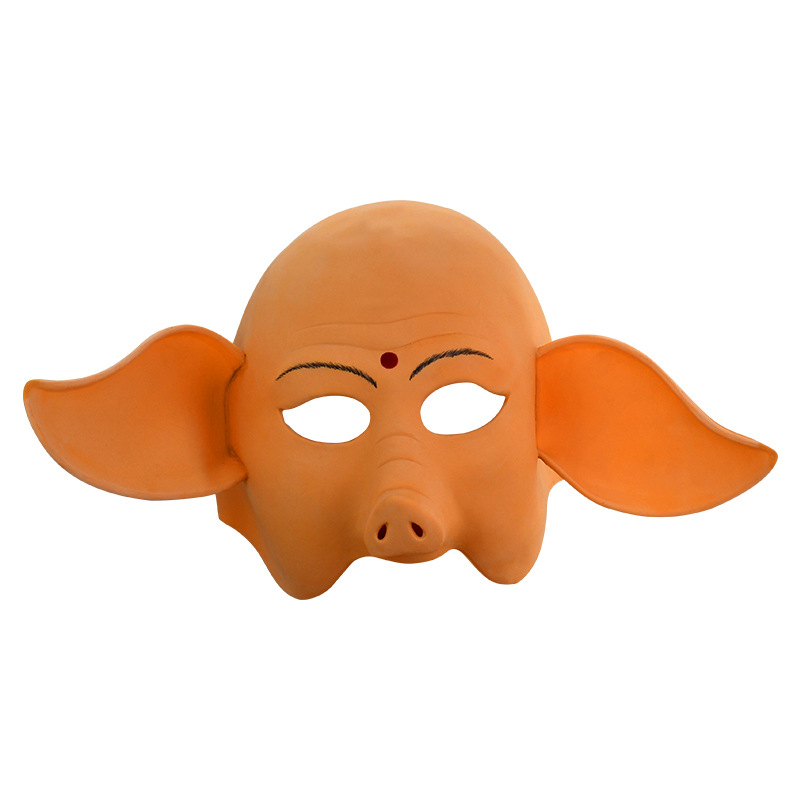 西游记服装 乳胶面具 经典版八戒表演舞会 猪面具猪耳朵