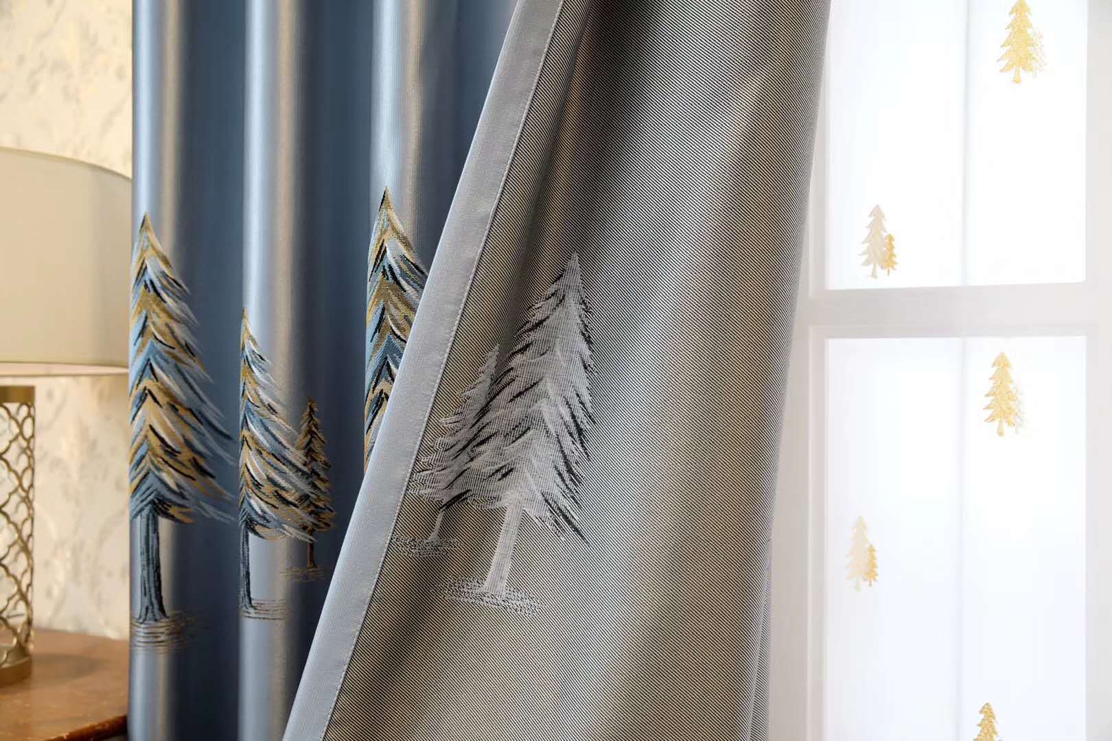 厂家直销新款蚕丝锦缎窗帘客厅卧室现代遮光窗帘成品定制批发零剪