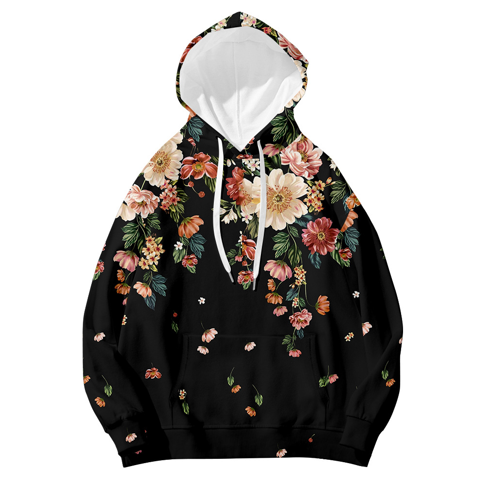 一件生产 花瓣元素 连帽卫衣男女款衣服情侣装秋冬款卫衣