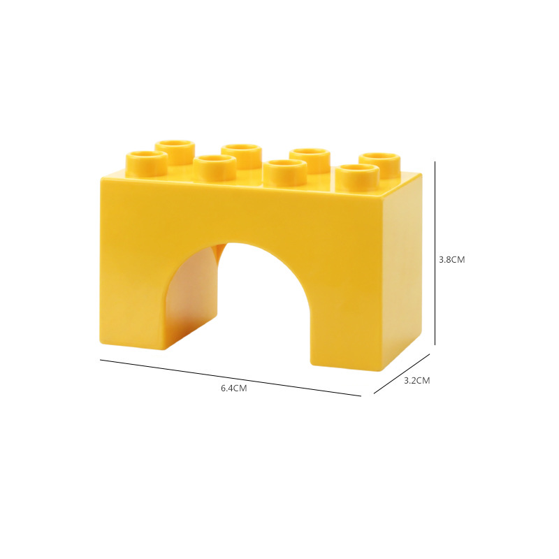 翊动大颗粒积木散装积木玩具三角砖散件雨棚拱门圆柱拱桥配件批发