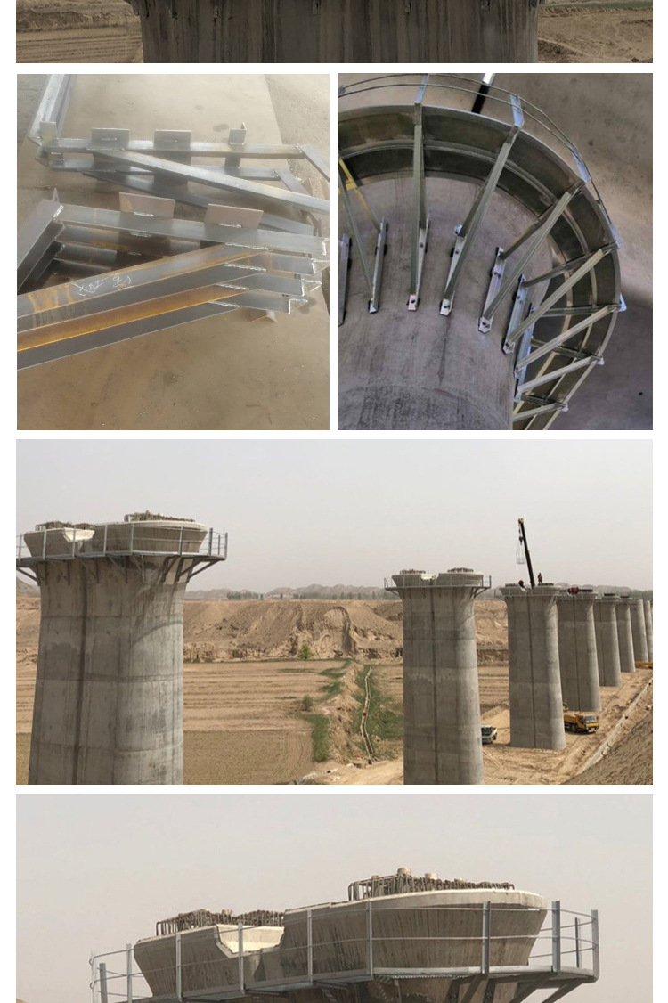 高速铁路桥墩支架镀锌角钢爬梯桥墩检查梯高空作业吊篮三角铁制品