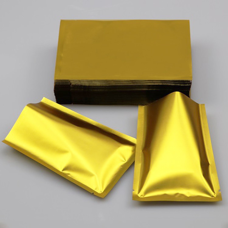 金色铝箔袋艾绒艾叶哑光金色平口磨砂金色铝袋面膜袋粉剂食品胶袋