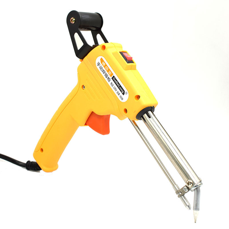 手动焊锡枪60w黄色手动出丝点焊枪欧规110v美规英规焊锡工具