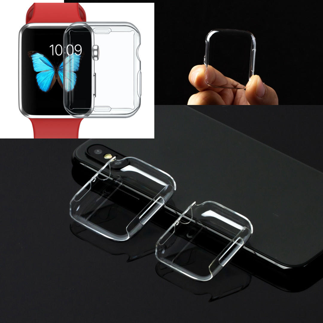 适用苹果手表保护壳 tpu透明s4全包防摔软套12345智能手表保护套