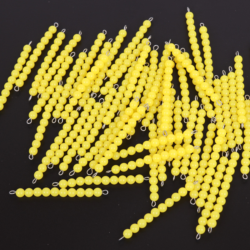 蒙台梭利教具数学学前儿童早教玩具幼儿早教蒙氏黄色串珠链