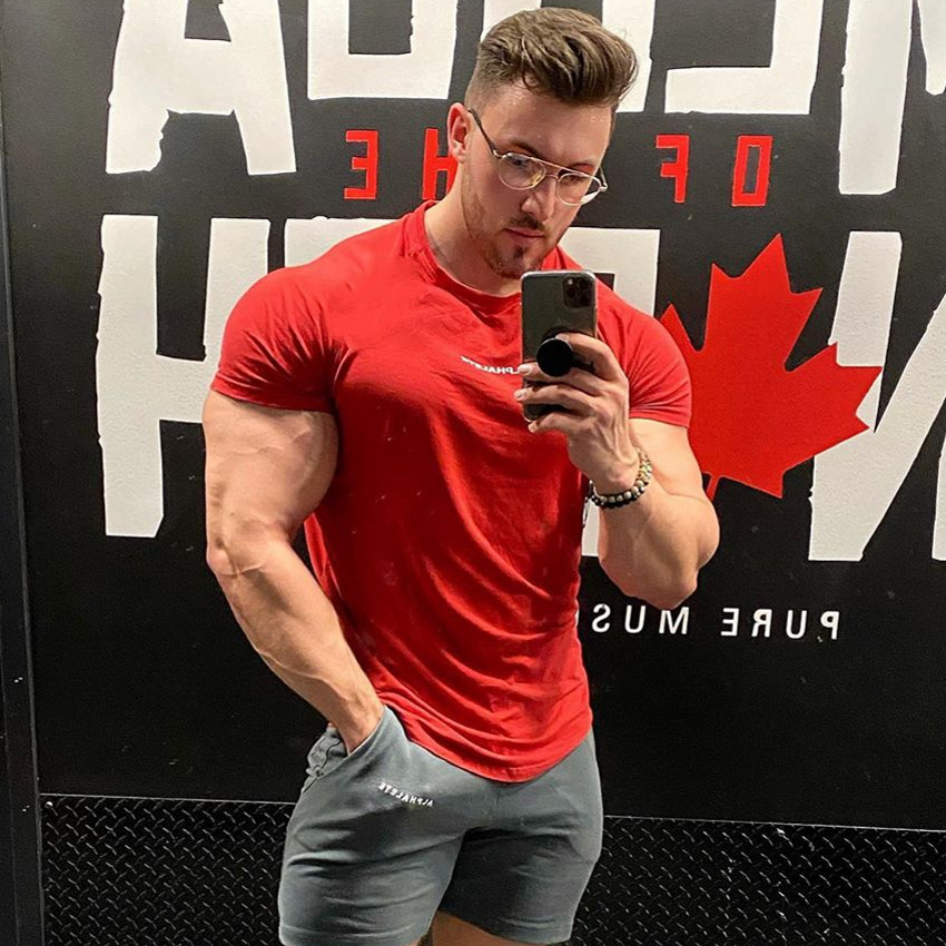 肌肉健身大块头短袖 跑步休闲兄弟t恤 纯棉夏秋款速干衣 一件代发