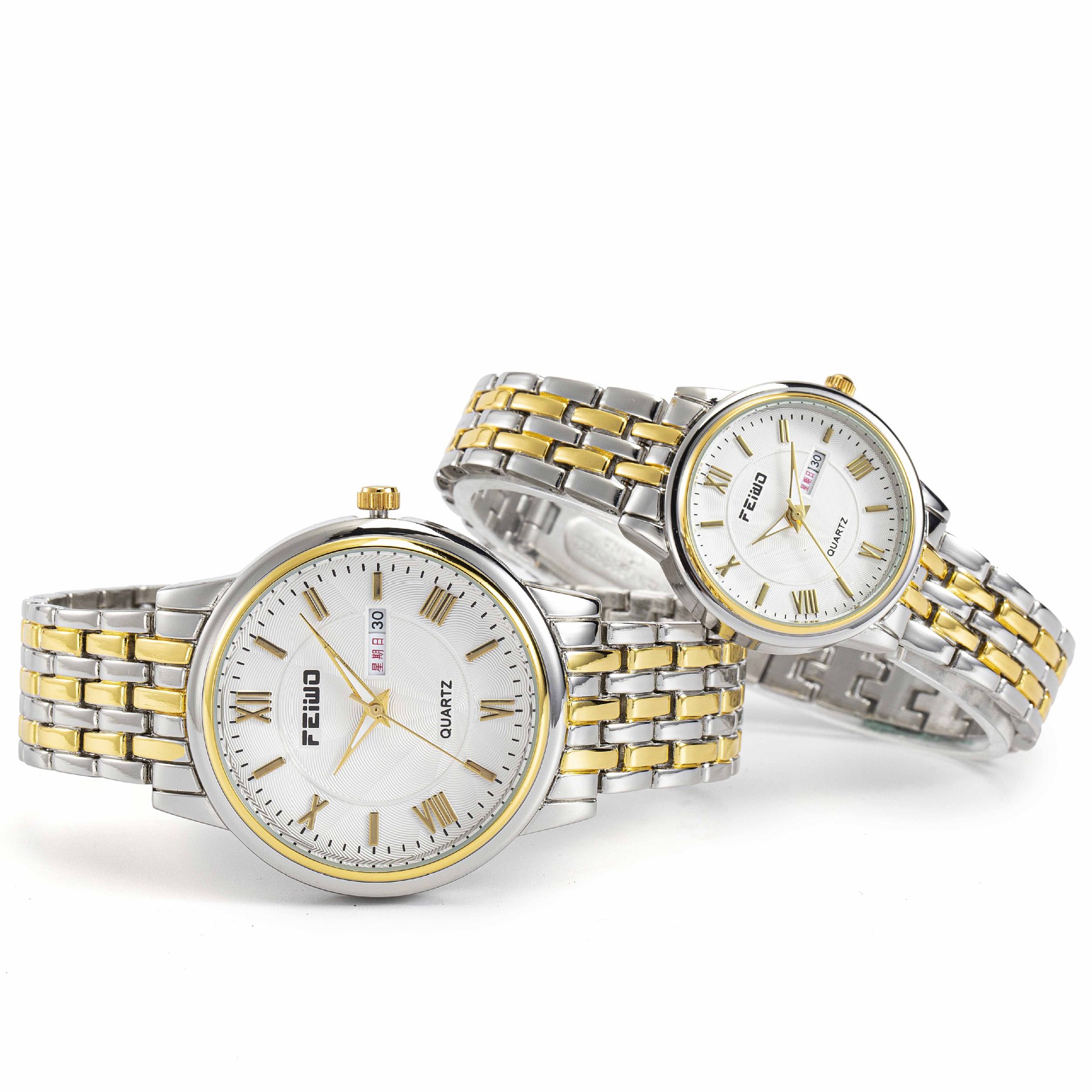 产家直销飞沃情侣手表时尚男表 防水 简约手表 礼品促销手表 双历