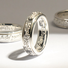 泰国佛饰品 古巴阿里雅察转动戒指纯银泰经文指环