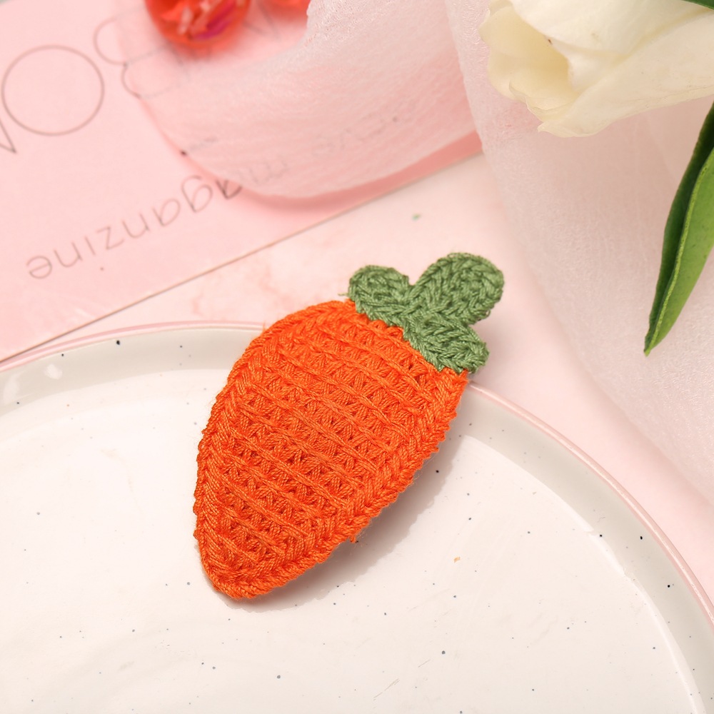 水果边夹bb夹针织刘海夹发夹韩国ins少女心麻花毛线编织发卡饰品
