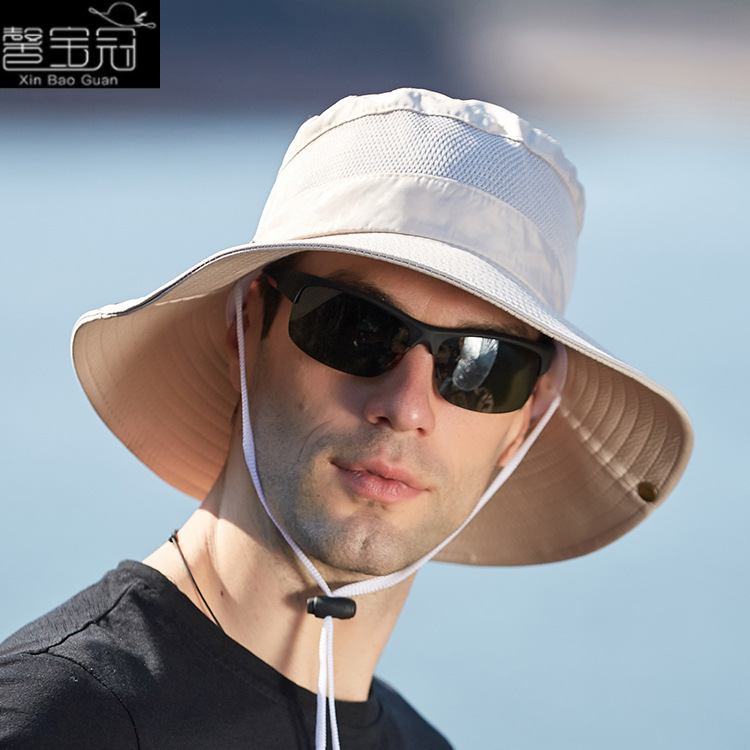 9201 New Summer Mesh Breathable Fisherman Hat Men's Outdoor Climbing Hat Women's Big Brim Sun Hat Beni Hat