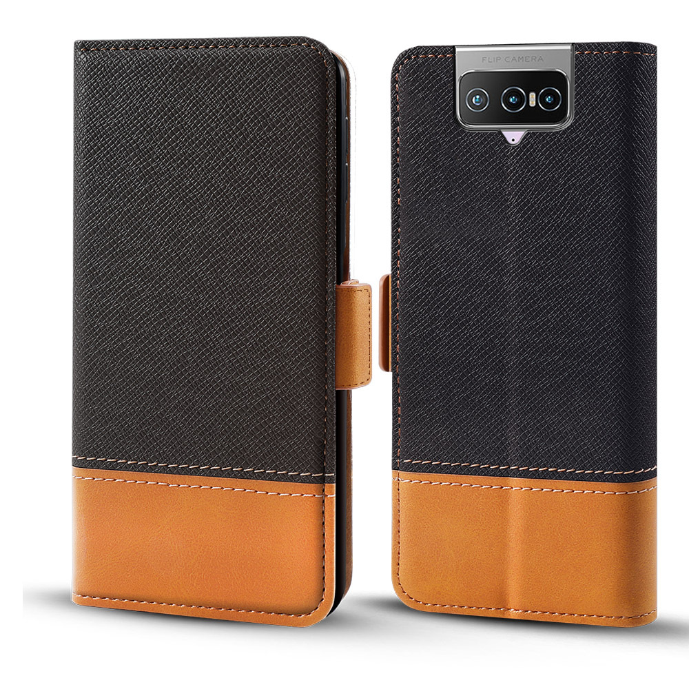 适用华硕asus zenfone 7/pro zs671ks/zs670ks手机壳插卡拼色皮套