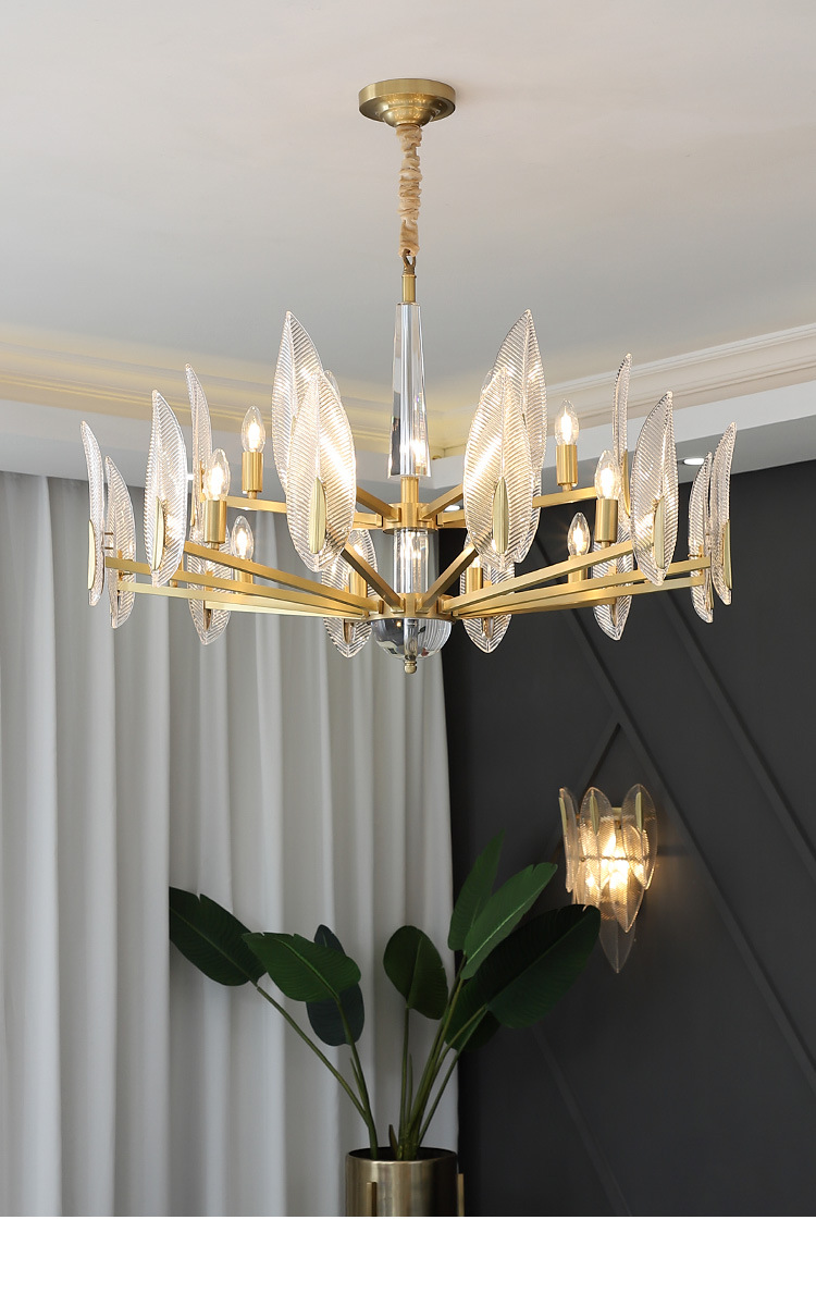 轻奢吊灯客厅全铜灯简约后现代大气水晶灯卧室餐厅创意个性灯饰具