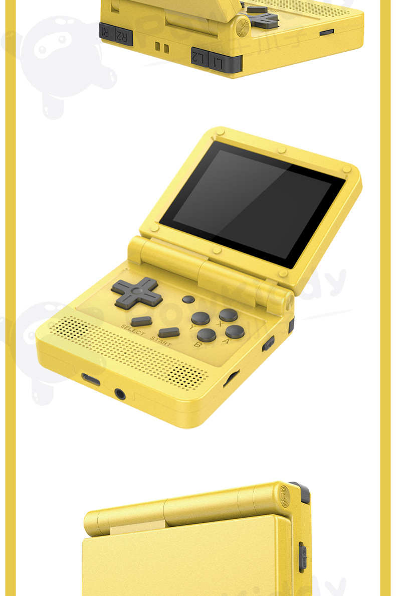 霸王小子v90跨境迷你掌上翻盖开源掌机64位经典复古gba街机游戏机