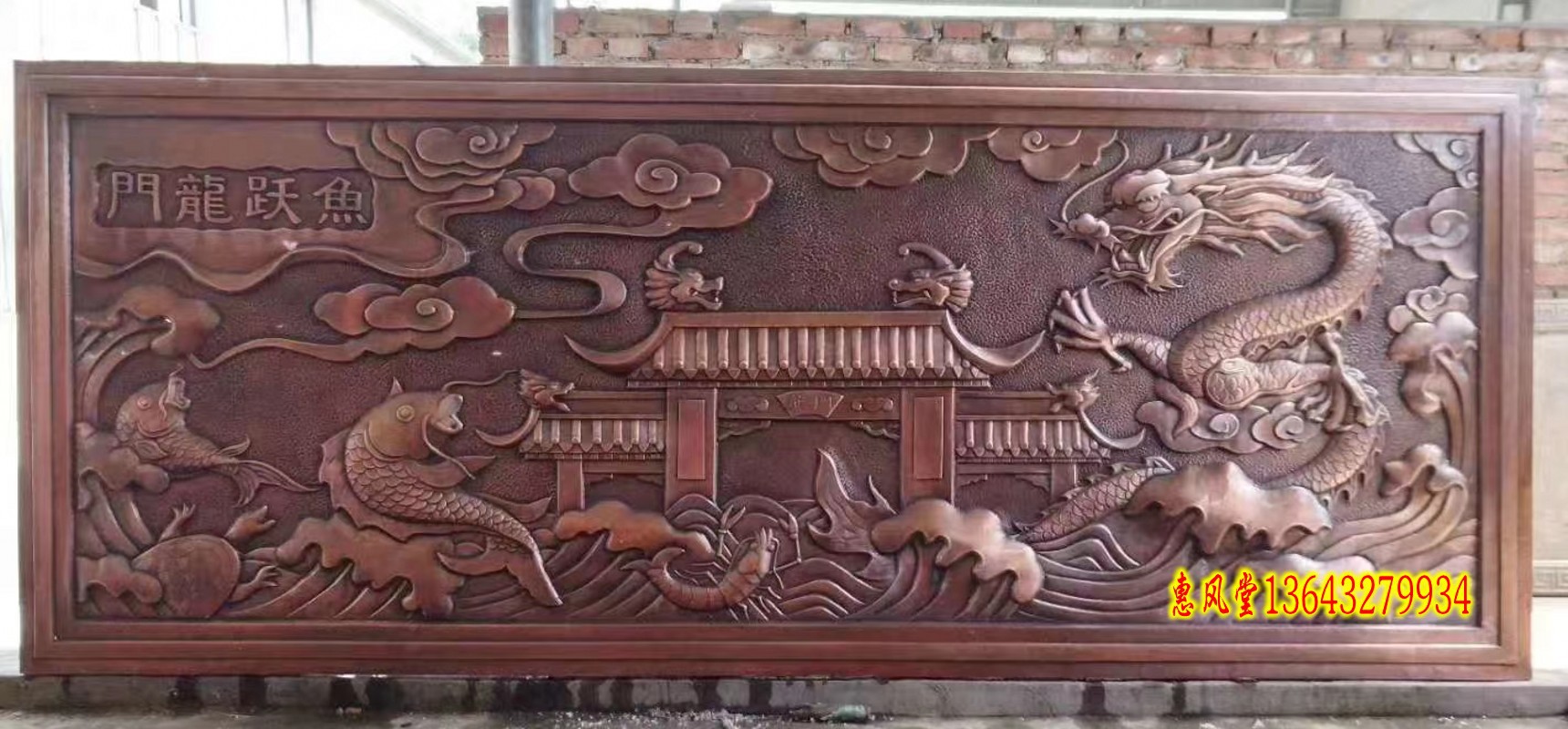 锻铜浮雕紫铜黄铜组合圆盘壁画花鸟图手工錾刻装饰画影壁墙背景墙