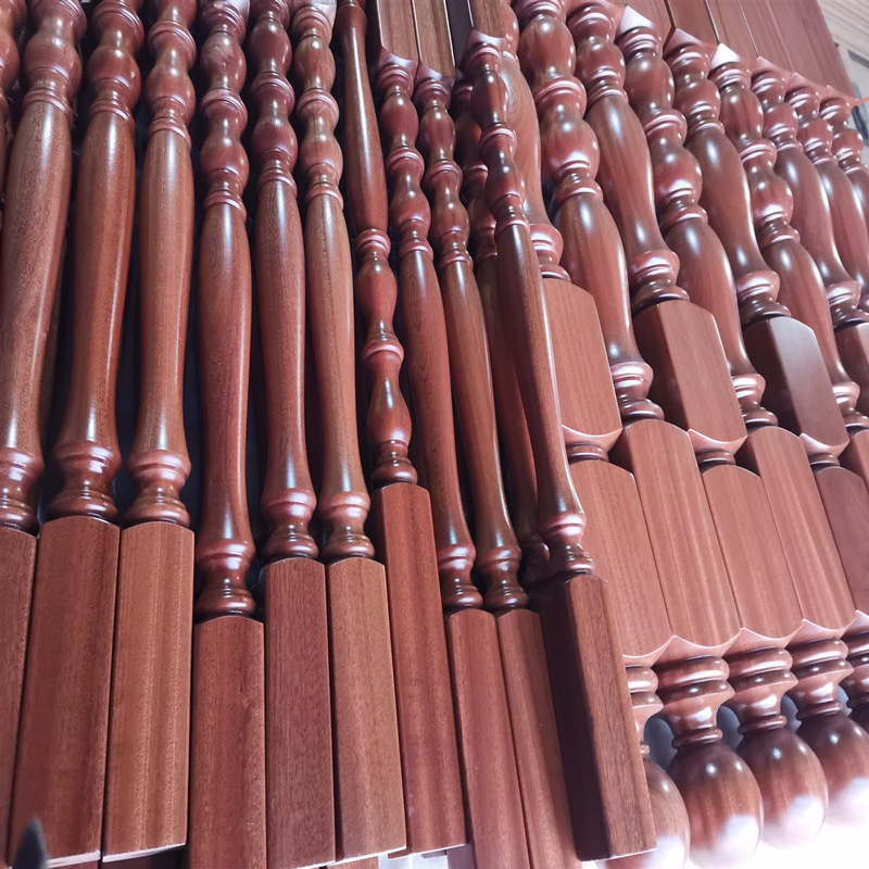 沙比利实木楼梯 别墅复式楼楼梯定制(量大可享受优惠)