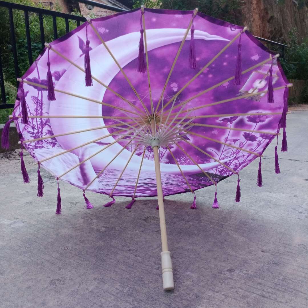 摆地摊中国风古风流苏伞汉服旗袍风搭配伞绸布角色装扮仙女拍照伞